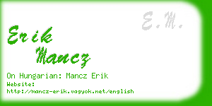 erik mancz business card